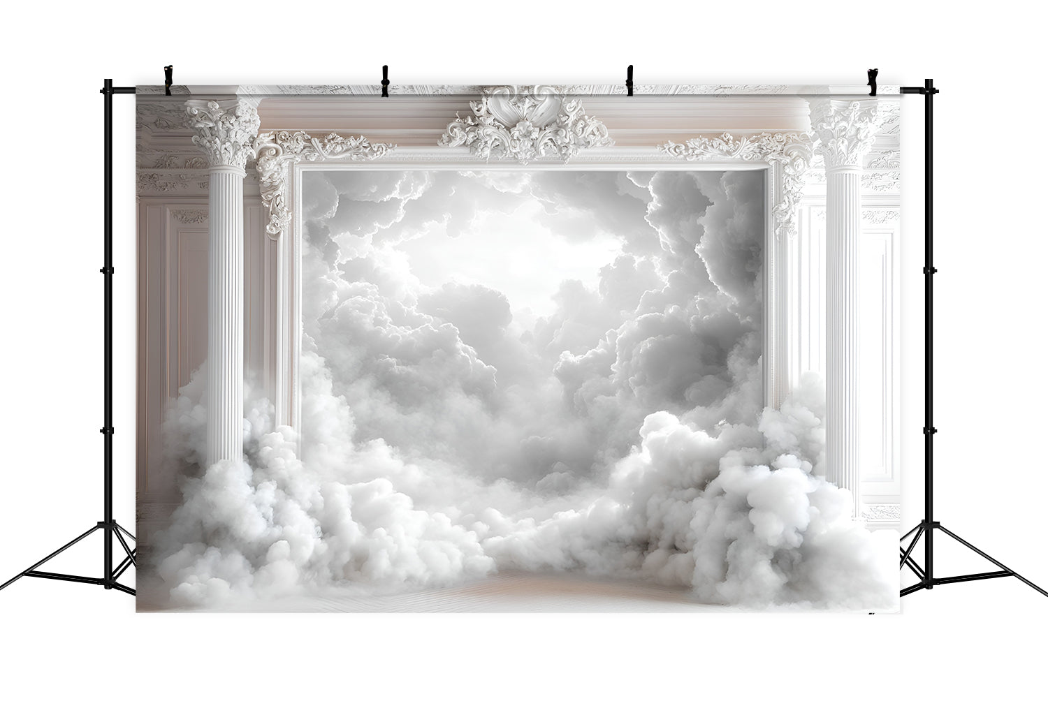 Boudoir Photo Backdrops Elegant White Columns Cloud Backdrop UK BRP1-460