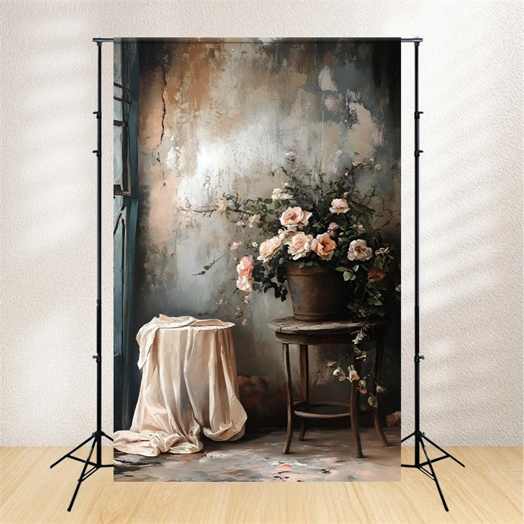 Boudoir Backdrops Delicate Floral Faded Wall Backdrop UK BRP1-463