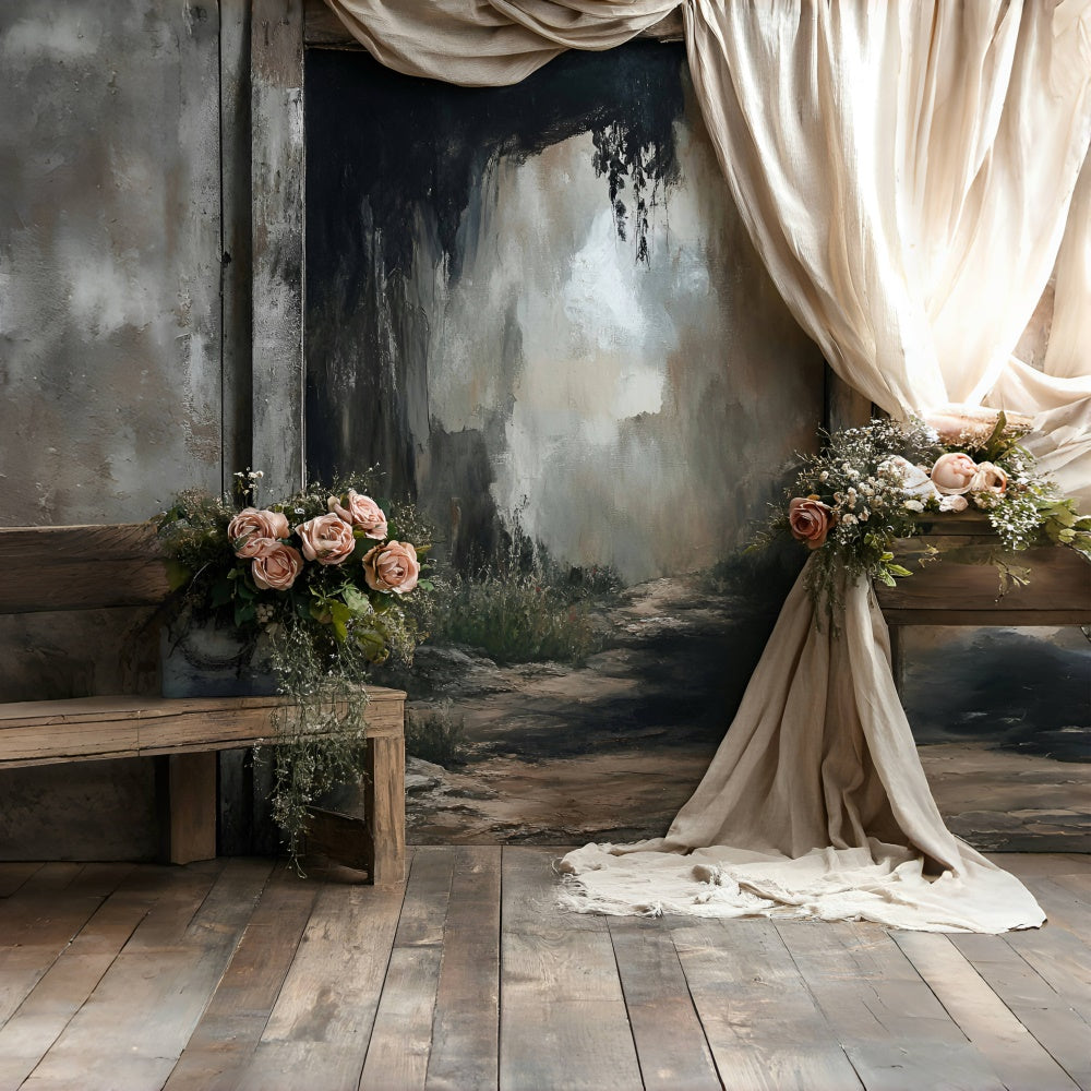 Boudoir Photo Backdrops Forest Path Rustic Floral Backdrop UK BRP1-464