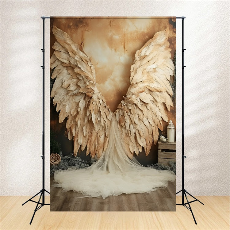 Boudoir Photography Backdrops Angelic Gold Feather Backdrop UK BRP1-465