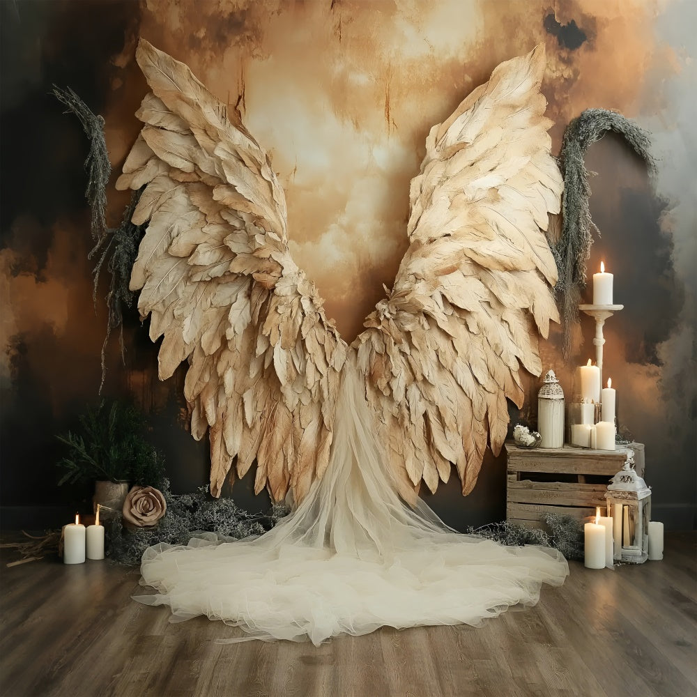 Boudoir Photography Backdrops Angelic Gold Feather Backdrop UK BRP1-465