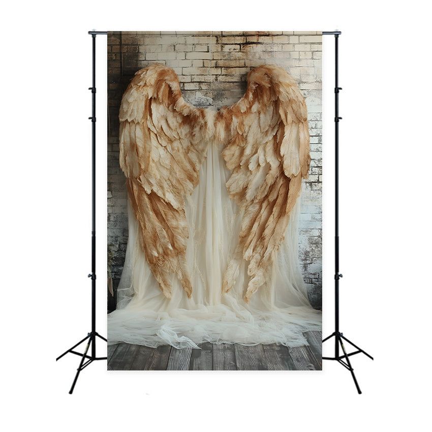 Boudoir Backdrops Angelic Feather Brick Backdrop UK BRP1-466