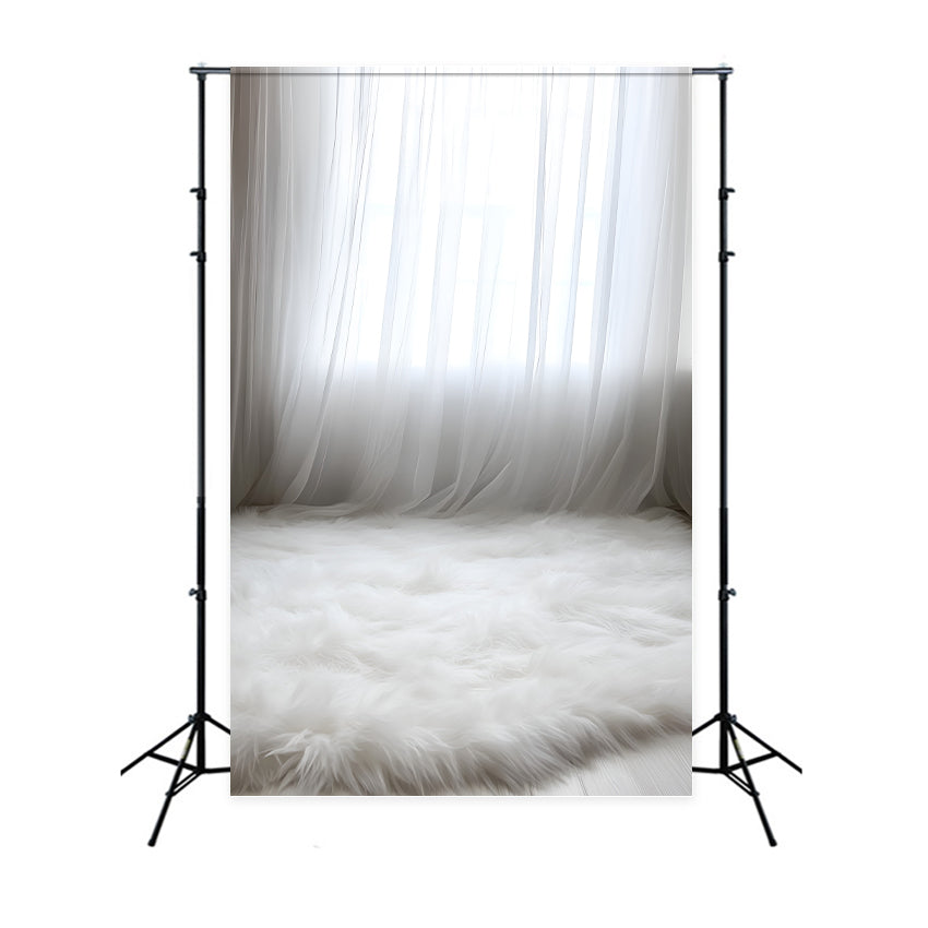 Boudoir Photo Backdrops Minimalist White Fur Floor Backdrop UK BRP1-467