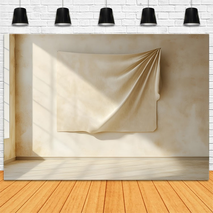 Boudoir Photography Backdrops Artistic Draped Beige Minimalist Backdrop UK BRP1-490