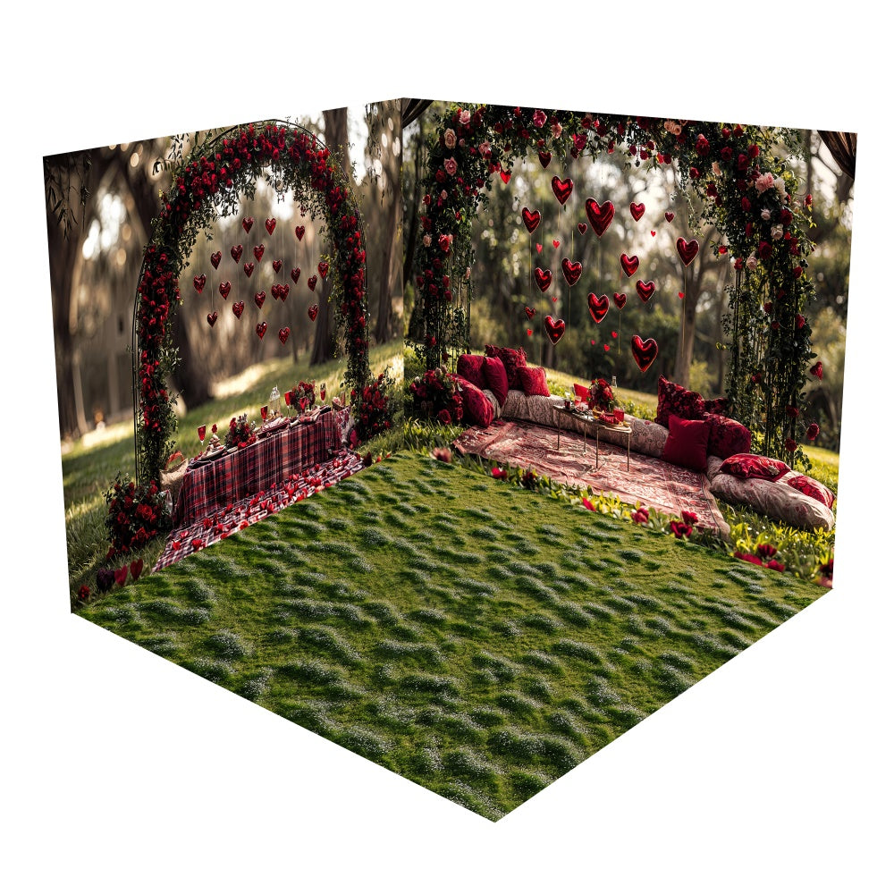 Valentine's Day Heart Arch Outdoor Backdrop Room Set UK BRP1-69