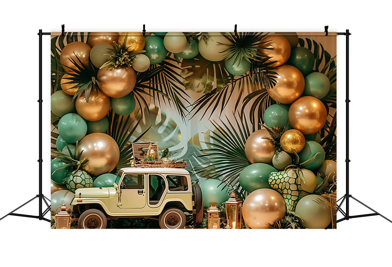 Safari Jeep Adventure Boho Tropical Backdrop UK BRP10-105