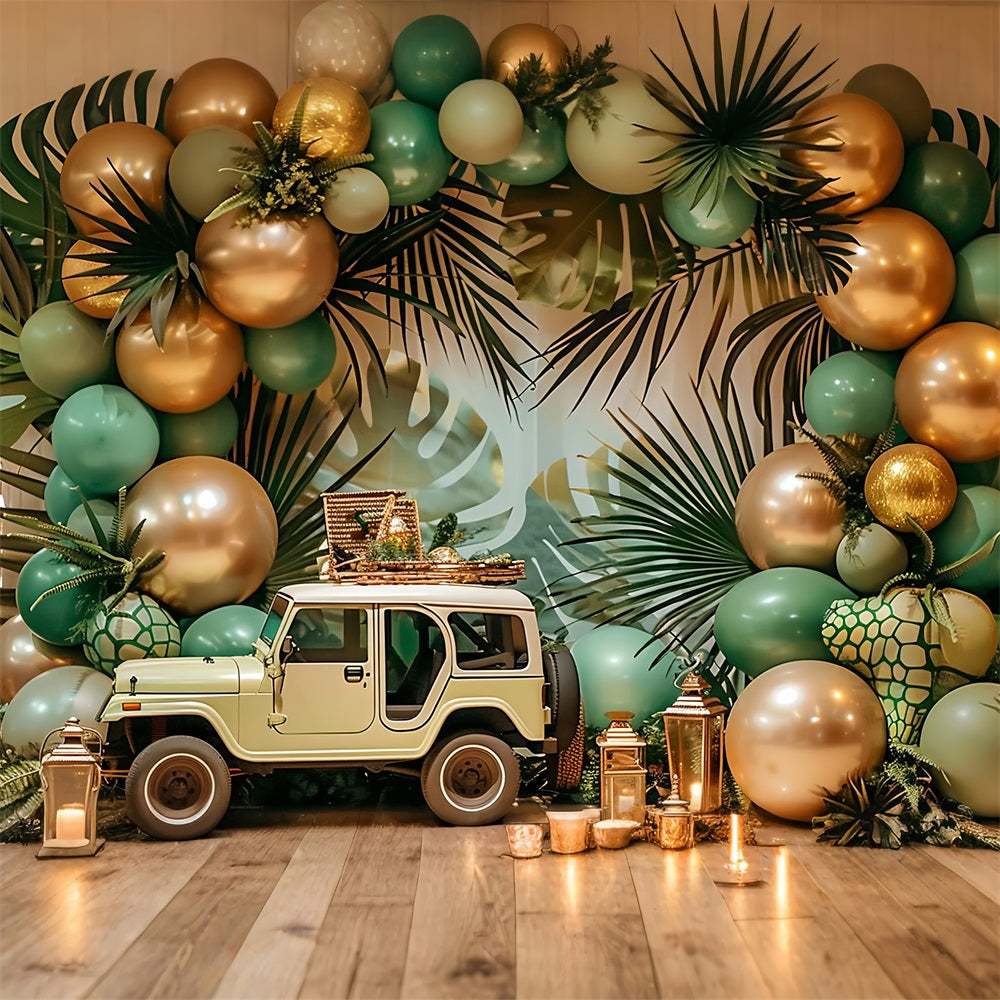 Safari Jeep Adventure Boho Tropical Backdrop UK BRP10-105