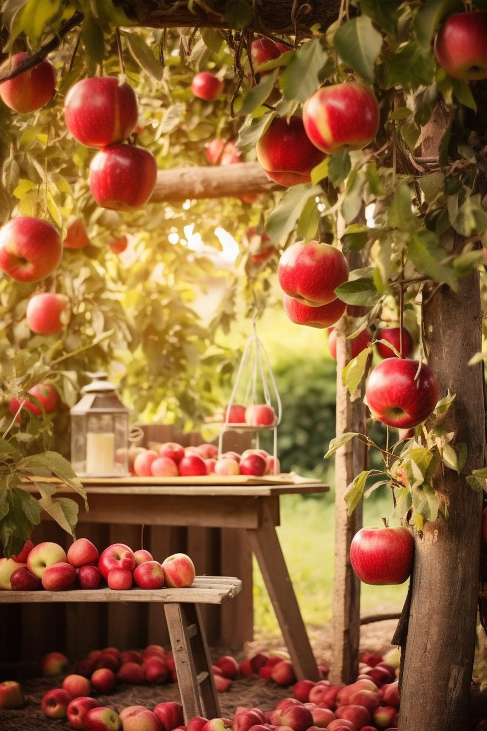 Fall Harvest Backdrop Orchard Apples Scene Backdrop UK BRP10-267