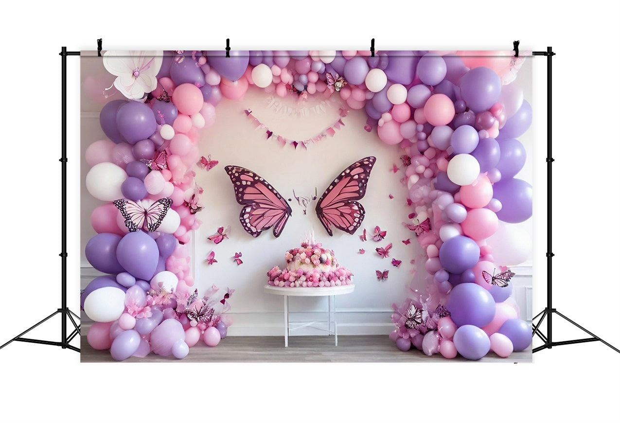 Photo Backdrop Birthday Party Butterfly Balloon Arch Backdrop UK BRP10-361