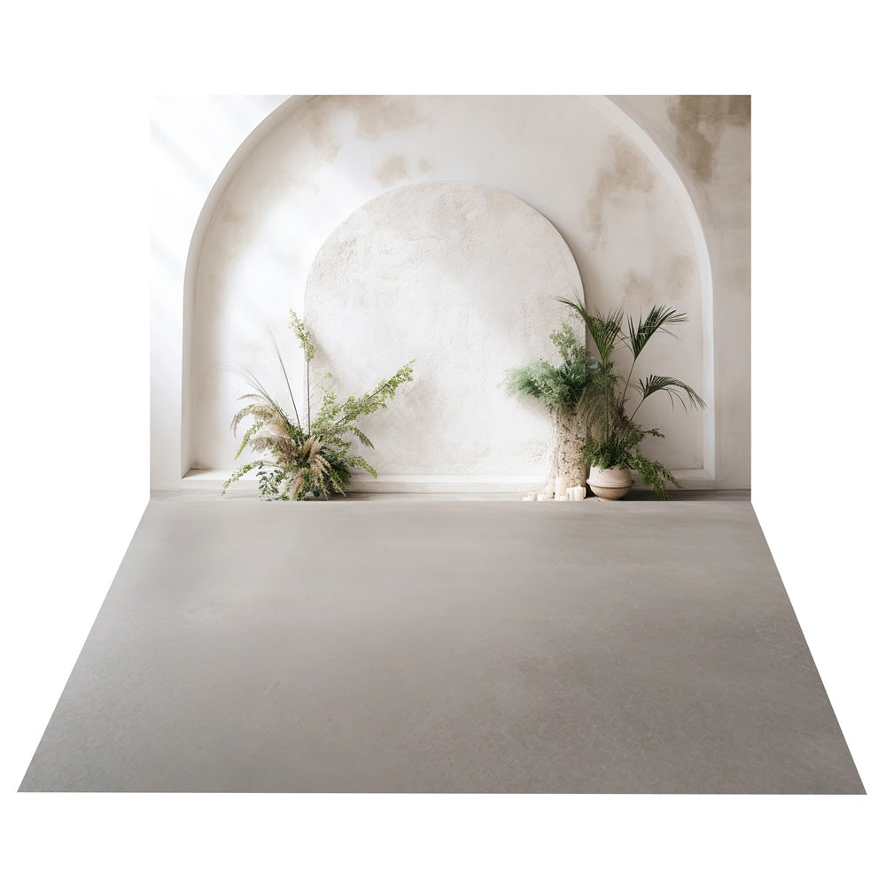 Arch Bohemian Wall Plant Backdrop+Minimalist Floor Backdrop UK BRP10-488