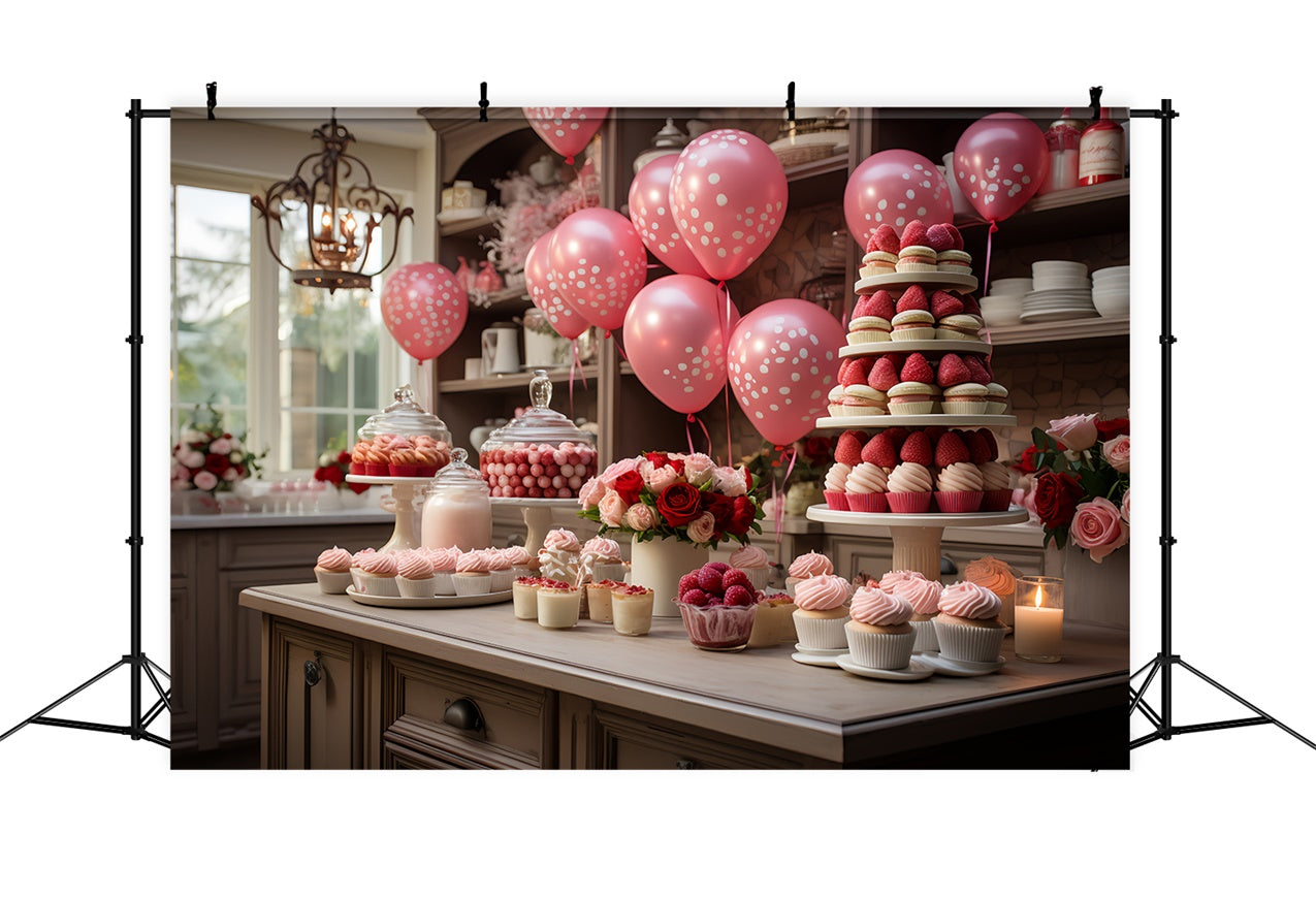 Valentine's Day Backdrop Ideas Balloon Celebration Dessert Backdrop UK BRP11-282