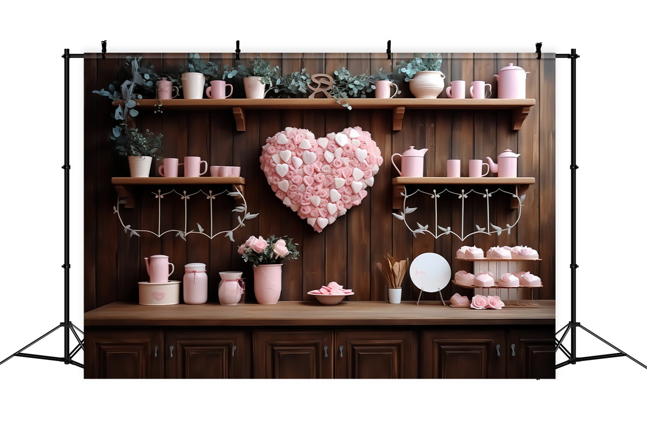 Valentines Photo Backdrop Ideas Floral Heart Shelf Backdrop UK BRP11-286