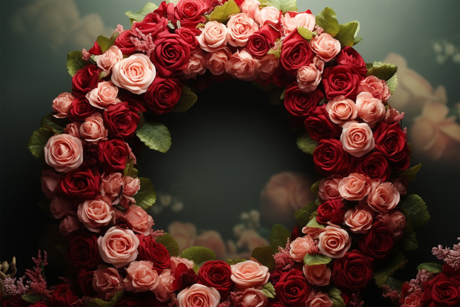 Valentine Photo Booth Backdrop Roses Wreath Wedding Backdrop UK BRP11-315