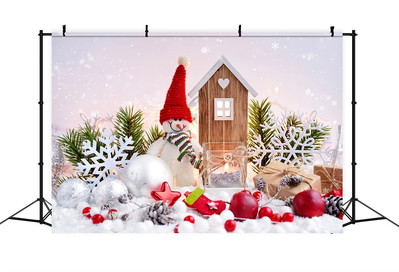 Winter Scene Backdrops Snowman Christmas Decorations Gifts Backdrop UK BRP11-470