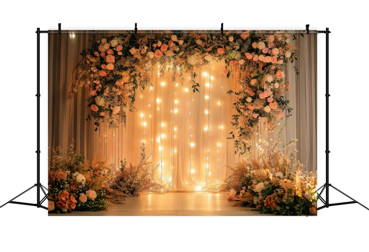 Spring Floral Backdrop Fairy Light Wedding Flower Backdrop UK BRP11-549