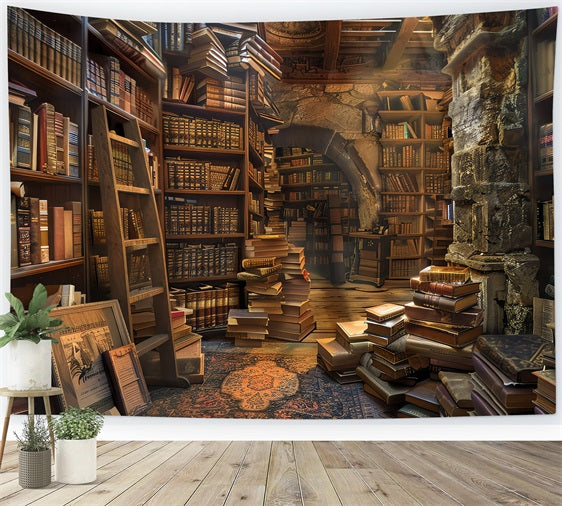 Backdrop Vintage Library Antique Book Collection Backdrop UK BRP11-569