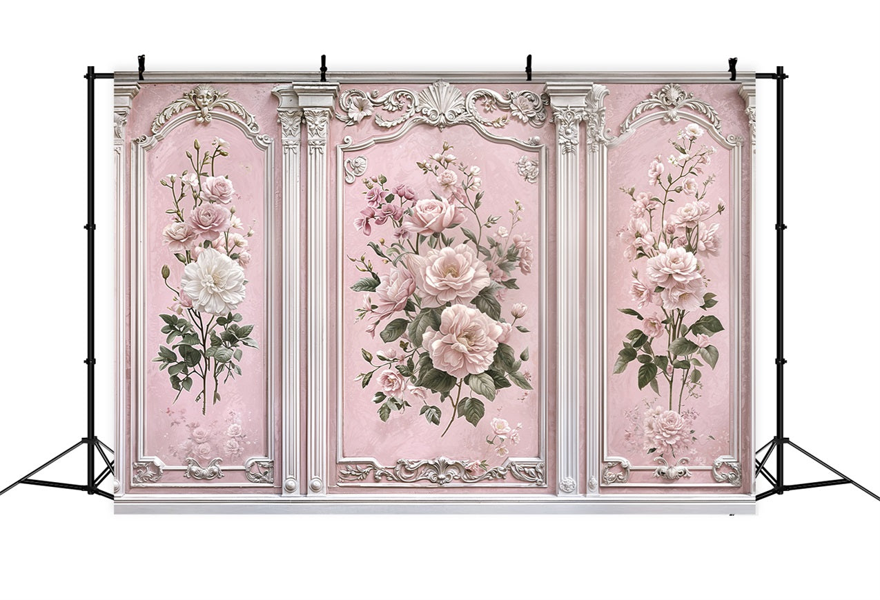 Backdrops Vintage Pink Retro Wall Murals Backdrop UK BRP11-580