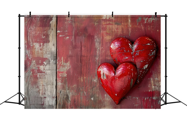 Valentine Backdrop Aged Wooden Planks Vintage Hearts Backdrop UK BRP12-230