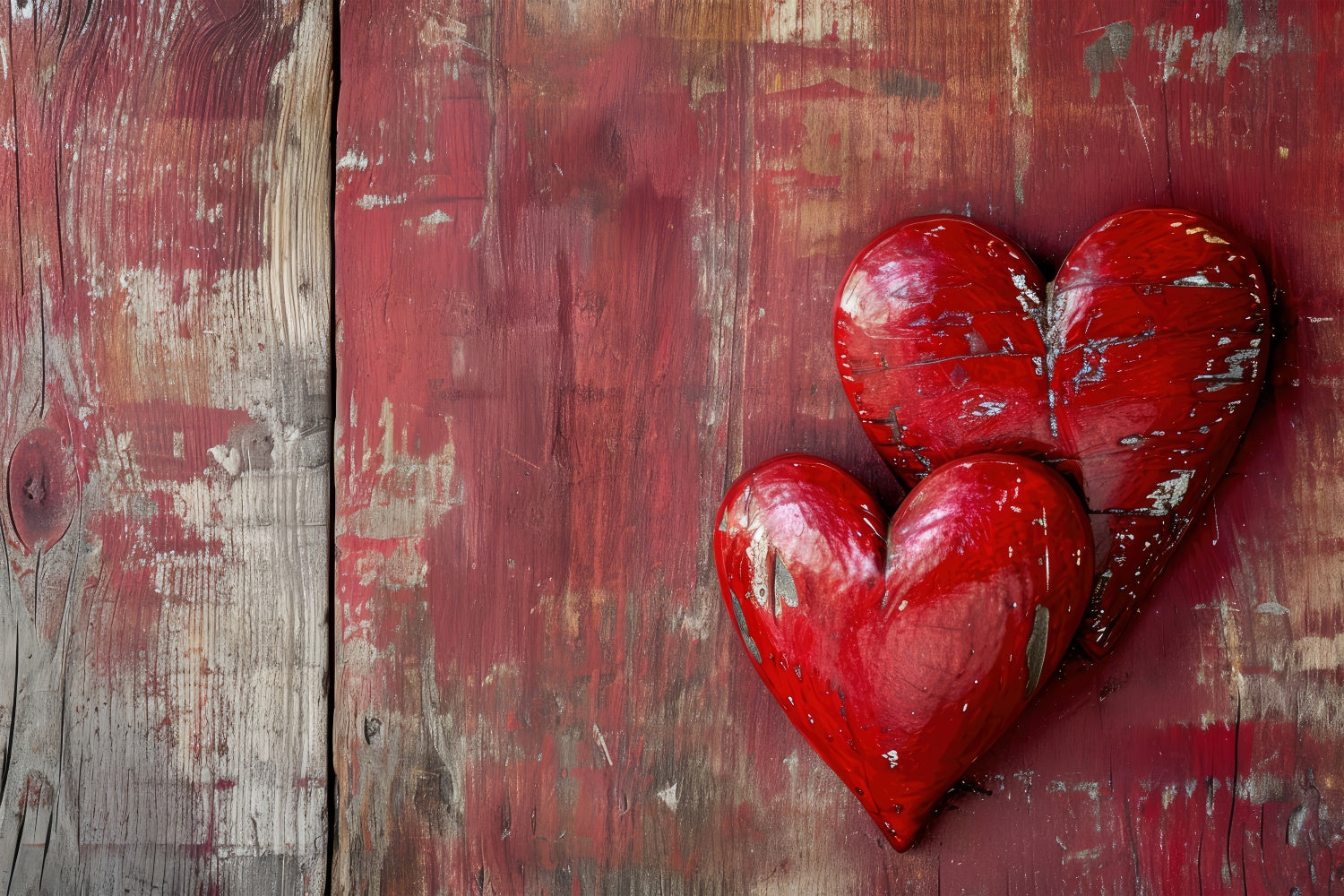 Valentine Backdrop Aged Wooden Planks Vintage Hearts Backdrop UK BRP12-230