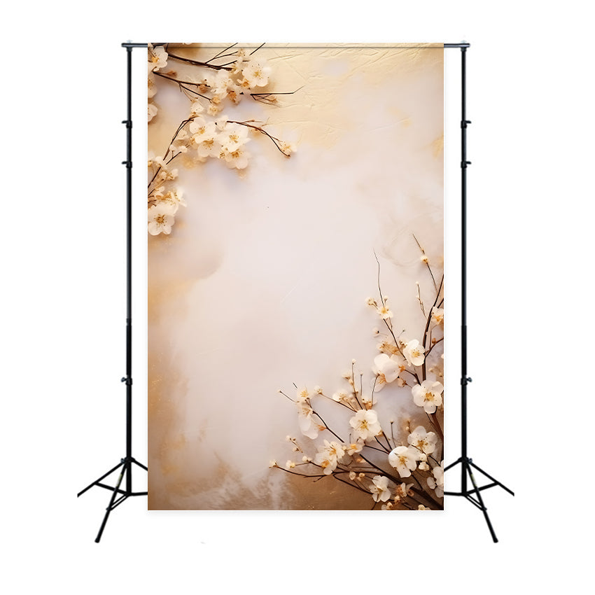 Maternity Photo Backdrops Floral Decor Beige Wall Backdrop UK BRP12-27