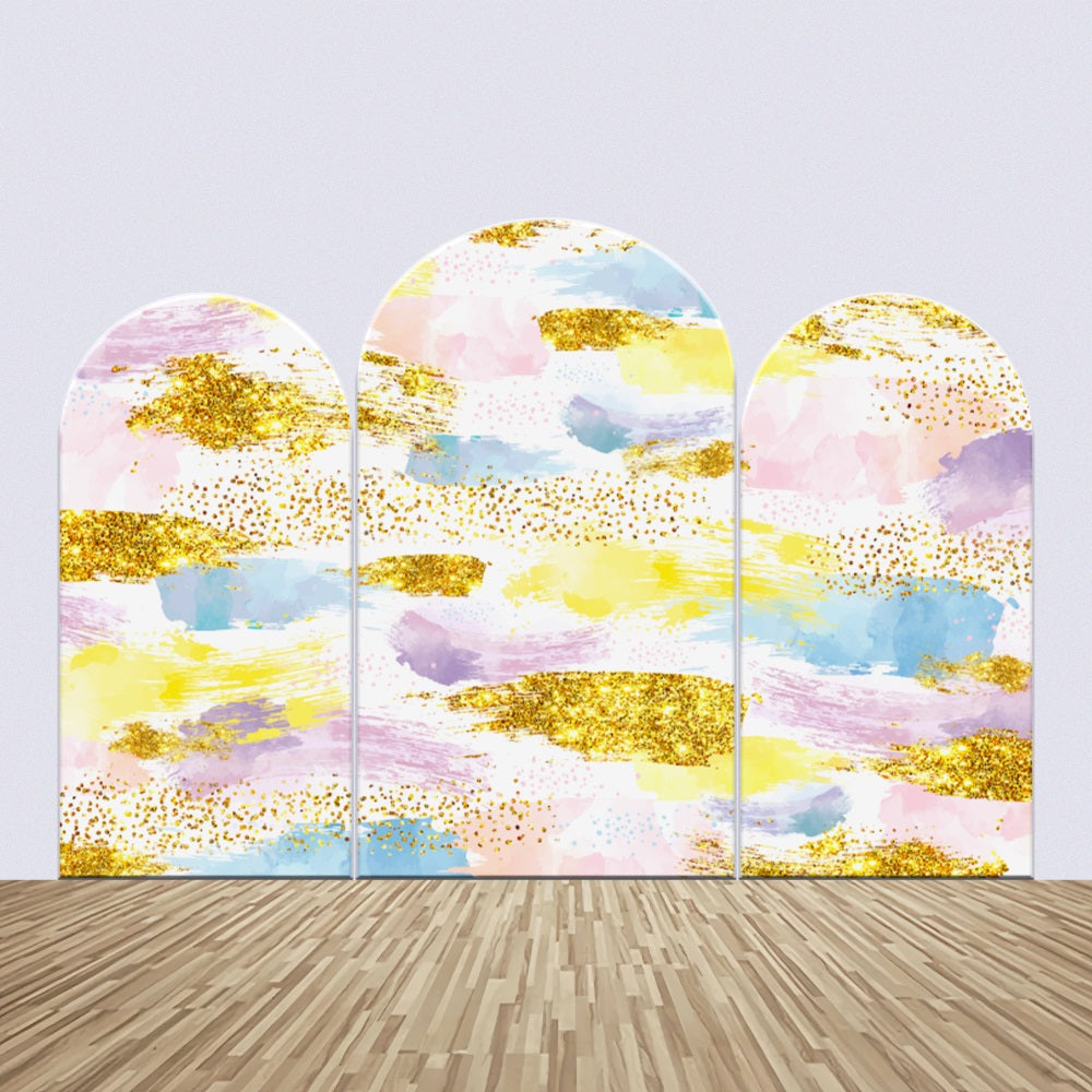 Wedding Backdrop Custom Golden Glitter Arch Backdrop Kit UK BRP12-316
