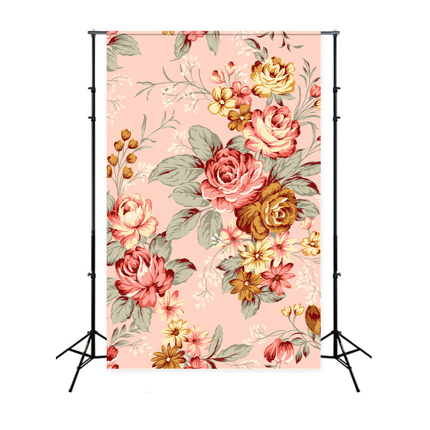 Maternity Photoshoot Backdrop Vintage Floral Decor Backdrop UK BRP12-33