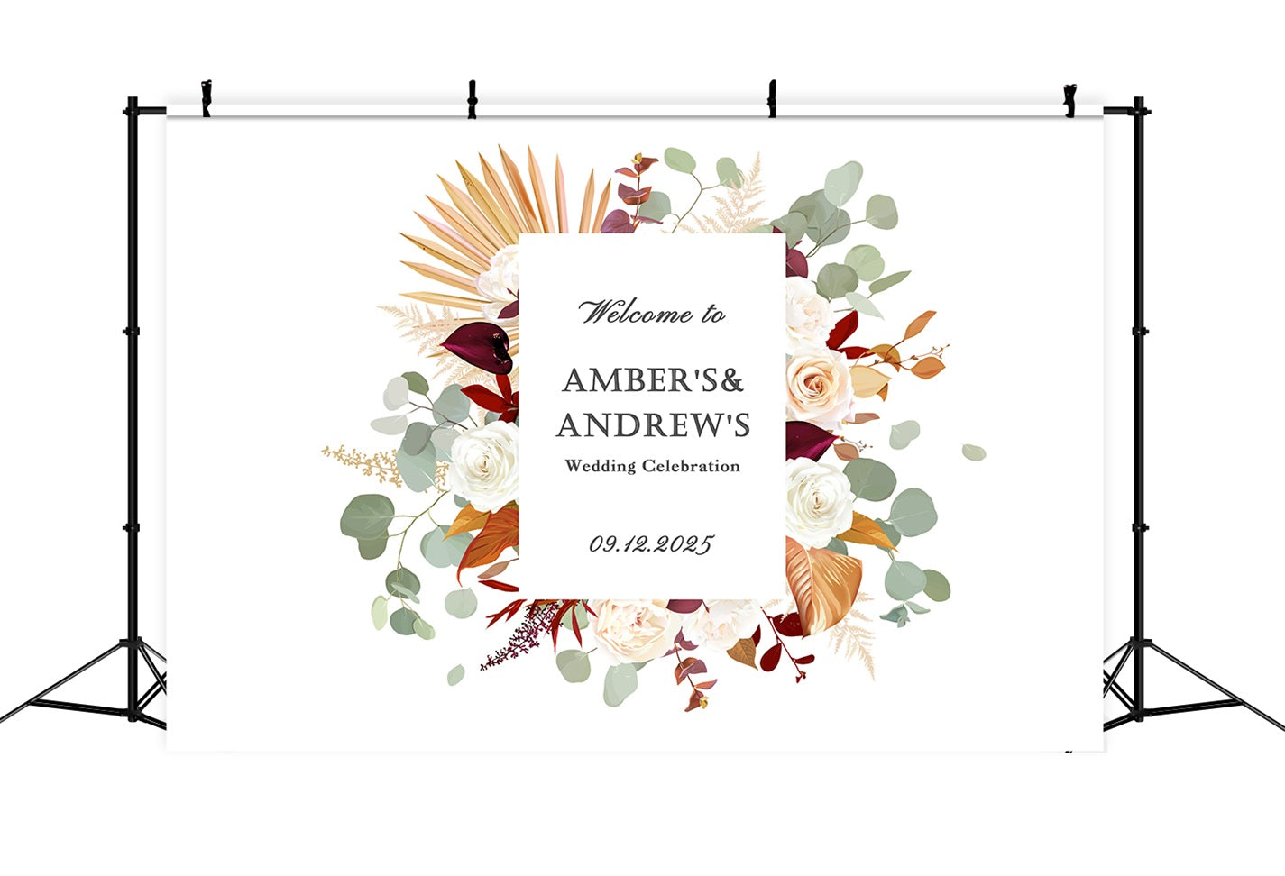 Custom Backdrop Wedding Boho Floral Celebration Backdrop UK BRP12-345
