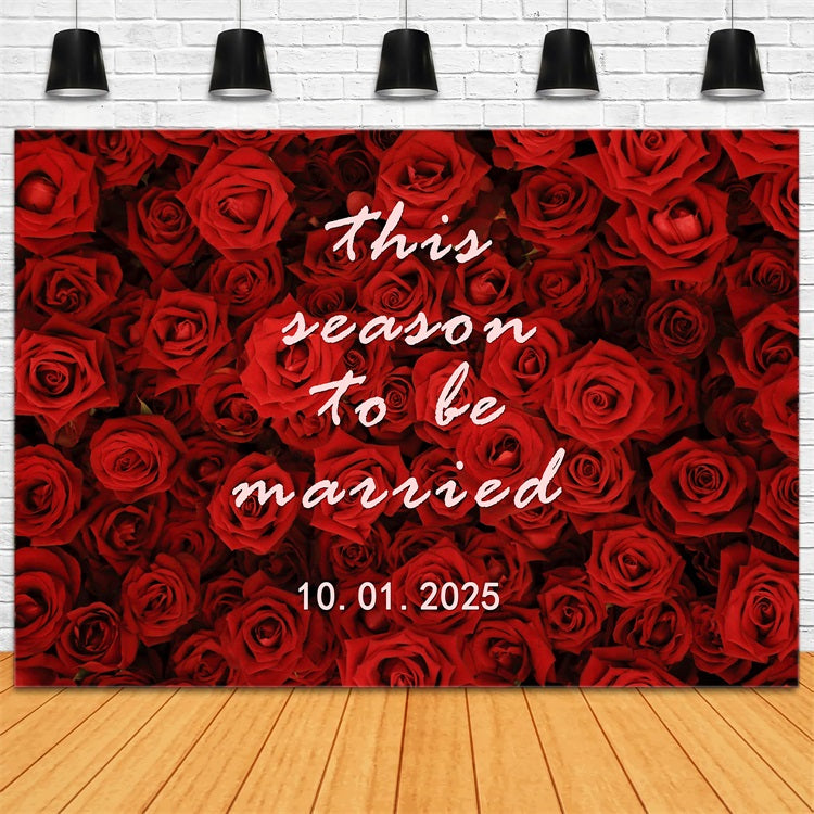 Custom Wedding Backdrop Passionate Red Rose Wall Backdrop UK BRP12-347