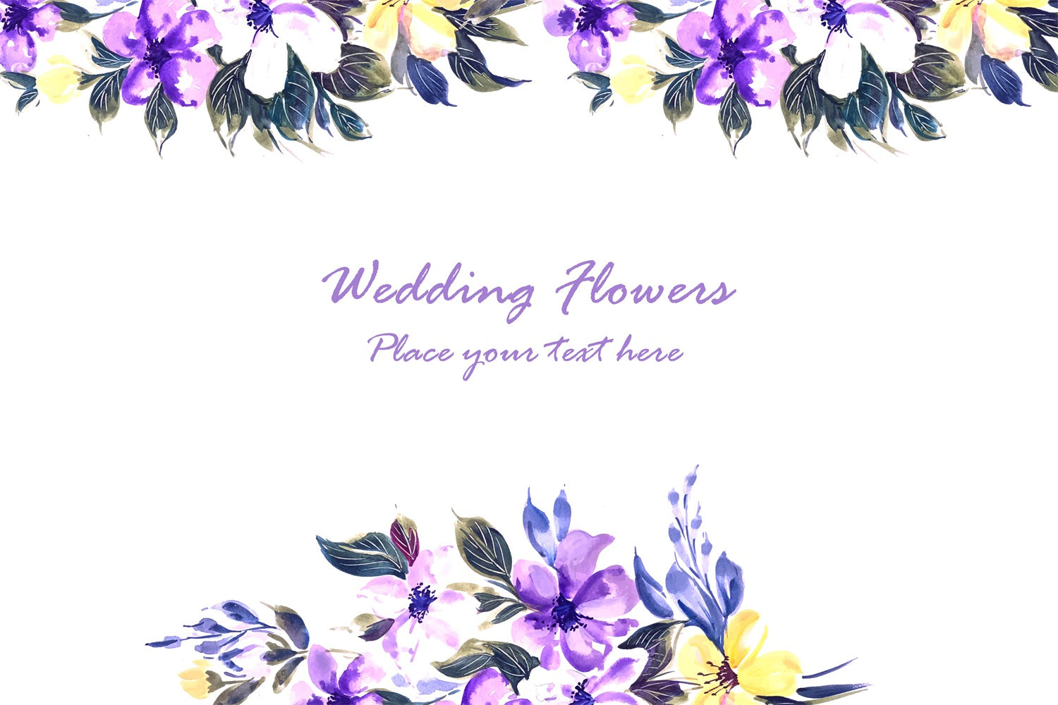 Custom Wedding Photo Booth Backdrop Purple Floral Watercolor Backdrop UK BRP12-357