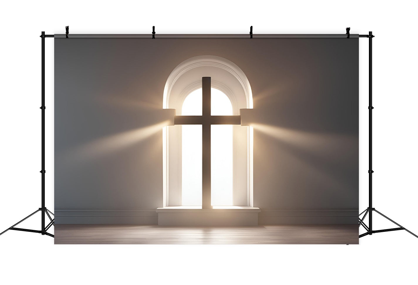 Easter Photo Backdrop Church Cross Arch Sunbeams Backdrop UK BRP12-437