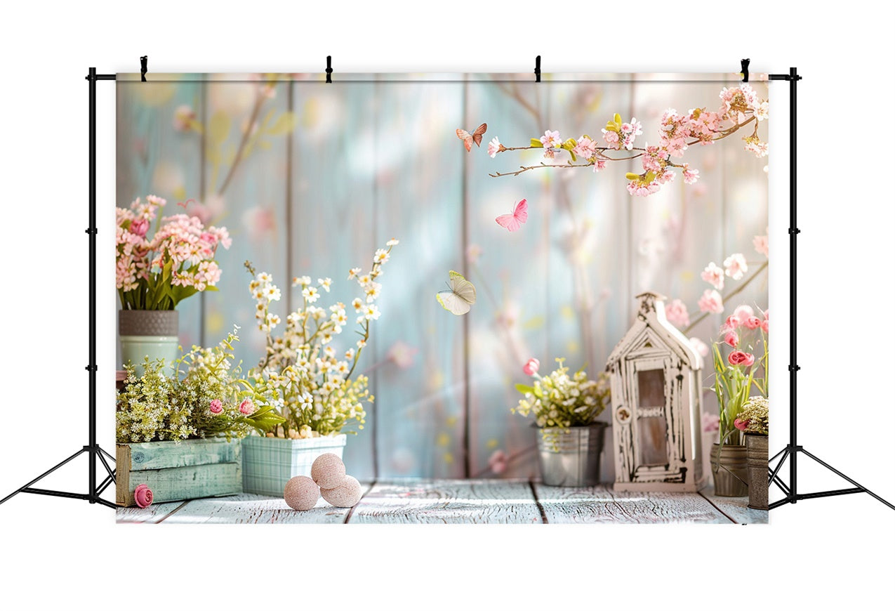 Spring Backdrops Ideas Butterfly Dance Floral Garden Backdrop UK BRP12-467