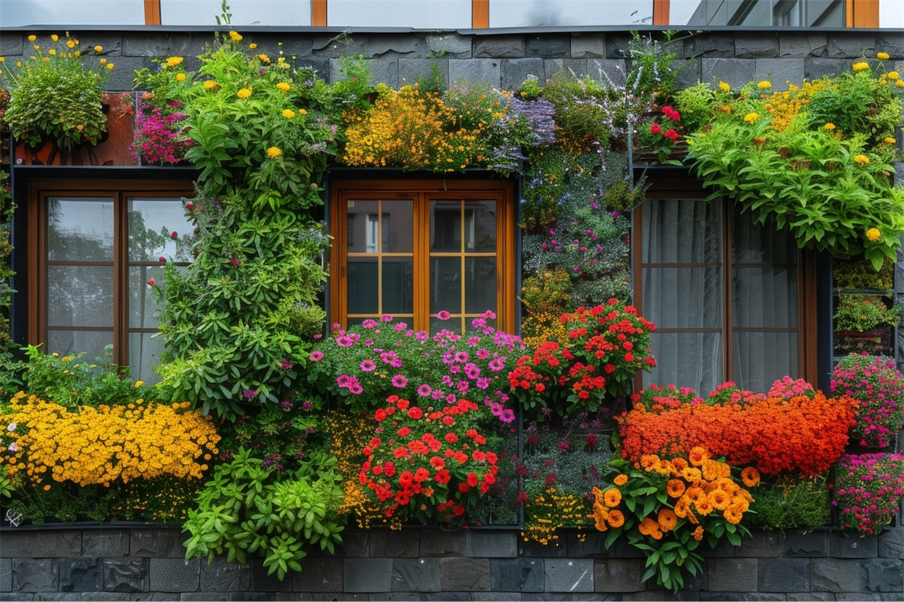 Spring Backdrop Colorful Flower Wall Cozy Cottage Backdrop UK BRP12-469