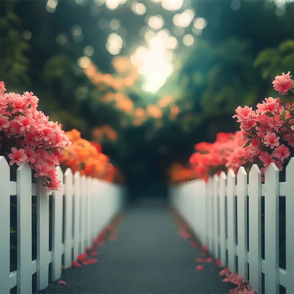Spring Themed Backdrop Elegant Pink Bloom Pathway Backdrop UK BRP12-490