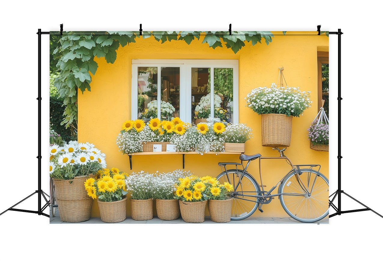 Spring Backdrop Flowers Vibrant Daisy Bicycle Backdrop UK BRP12-494