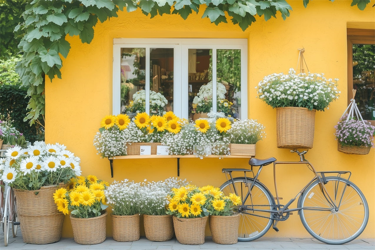 Spring Backdrop Flowers Vibrant Daisy Bicycle Backdrop UK BRP12-494