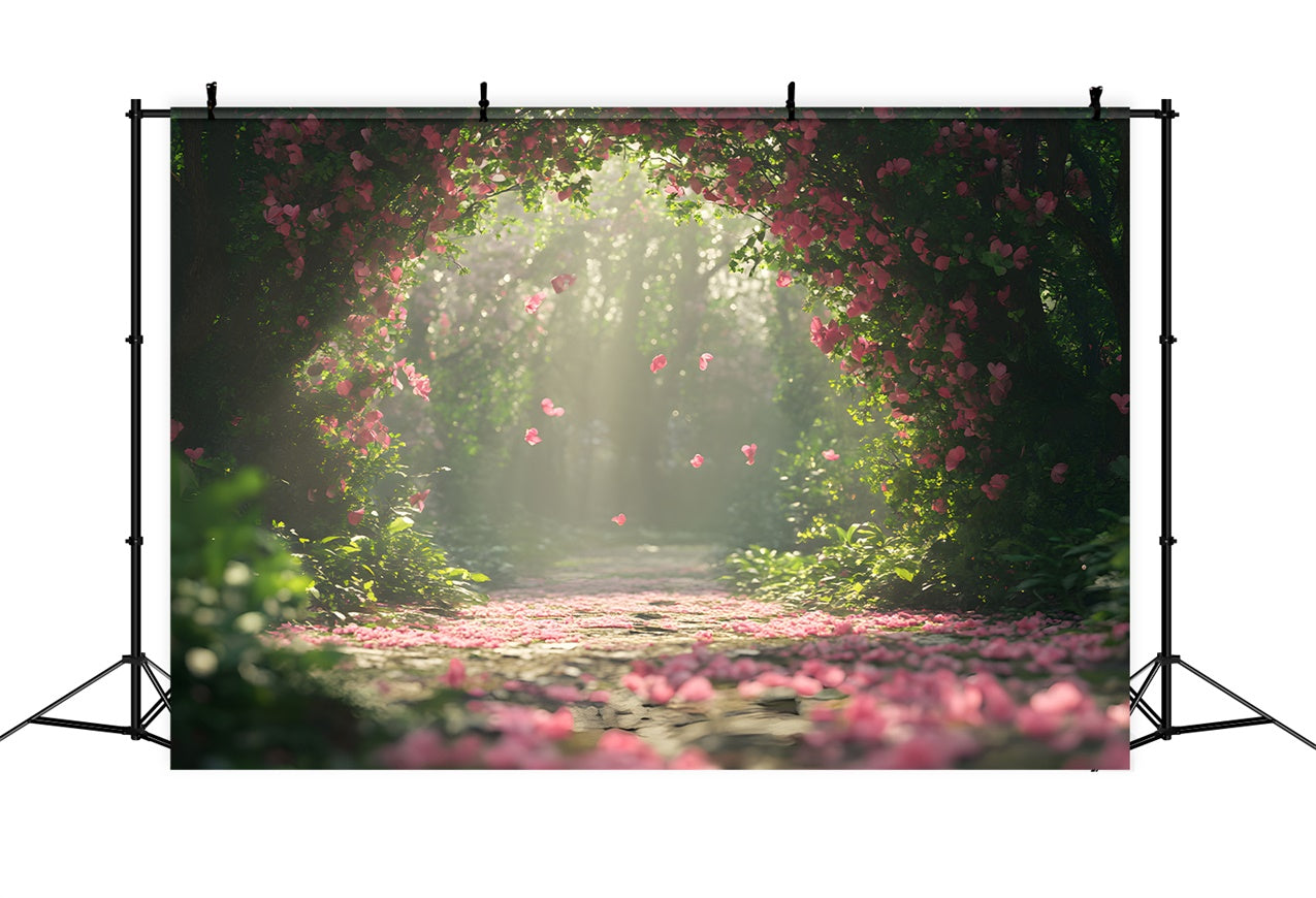 Backdrop Spring Pink Petal Archway Path Backdrop UK BRP12-502