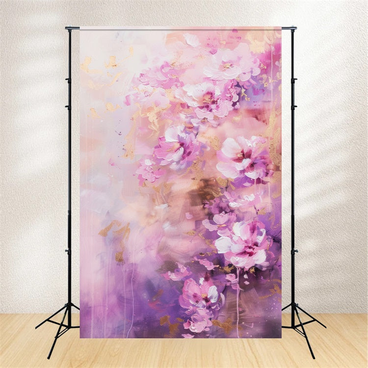Springtime Backdrops Floral Art Gold Accent Backdrop UK BRP12-512