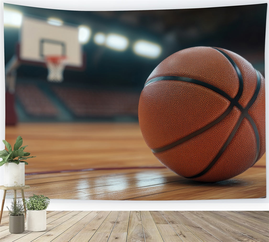 Backdrop Sports Theme Indoor Basketball Close-Up Photography Backdrop UK BRP12-576