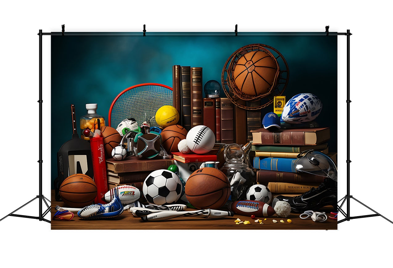 Sports Day Backdrop Ideas Balls Books Photography Backdrop UK BRP12-578