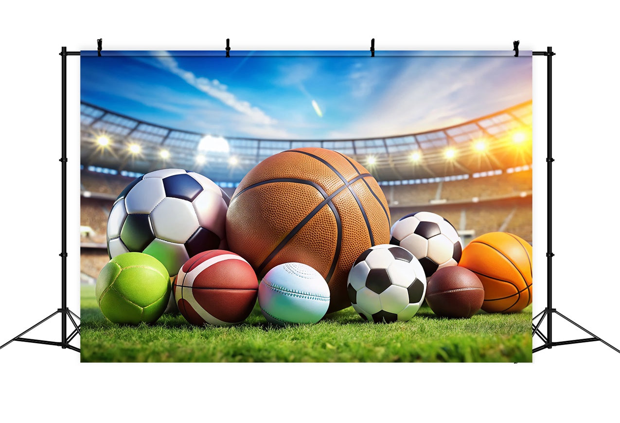 Sports Backdrops Photography Balls Celebration Field Photography Backdrop UK BRP12-579