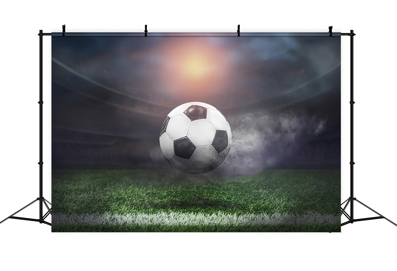 Sports Day Backdrop Flying Football Grass Debris Backdrop UK BRP12-580