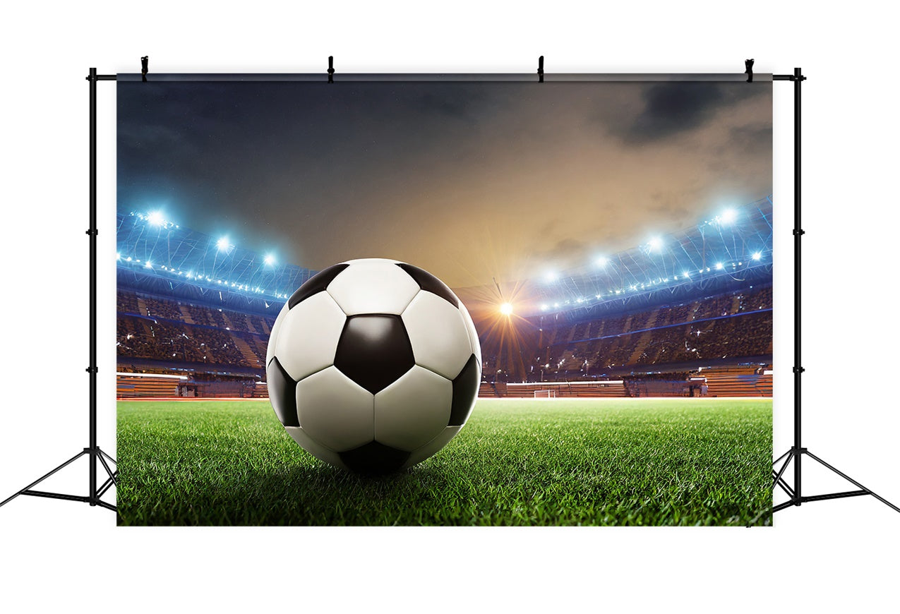 Sports Stadium Backdrop Close-Up Footballl Lights Backdrop UK BRP12-582