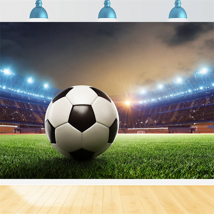 Sports Stadium Backdrop Close-Up Footballl Lights Backdrop UK BRP12-582