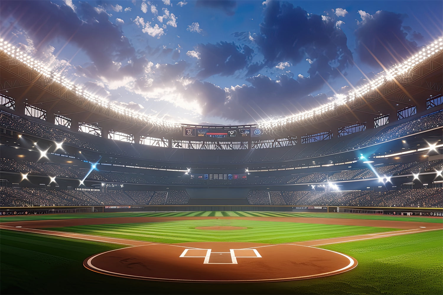 Sports Backdrops Baseball Court Stadium Lights Photography Backdrop UK BRP12-585