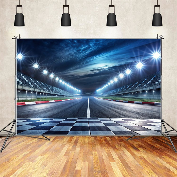 Sports Backdrop Ideas Racing Track Night Event Backdrop UK BRP12-593