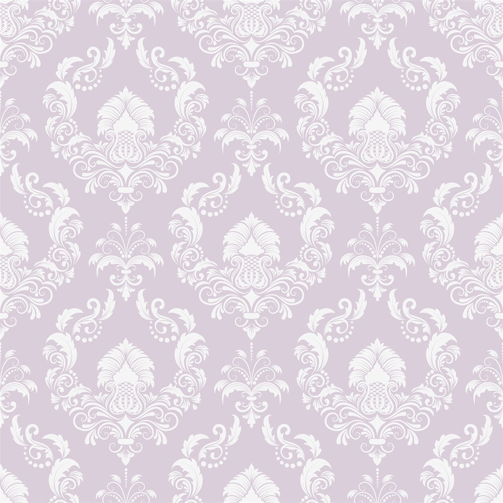 Damask Backdrop Photography Soft Lavender Floral Pattern Backdrop UK BRP12-606