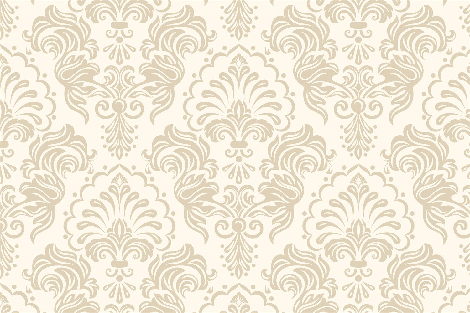 Damask Backdrop Creamy Beige Floral Decorative Backdrop UK BRP12-609