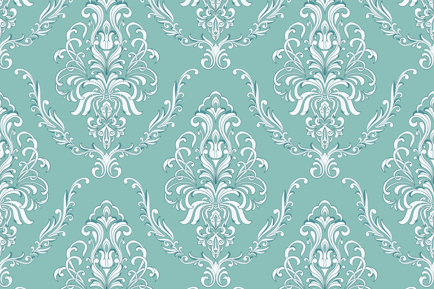 Damask Photo Backdrops Mint Green Floral Ornate Backdrop UK BRP12-617