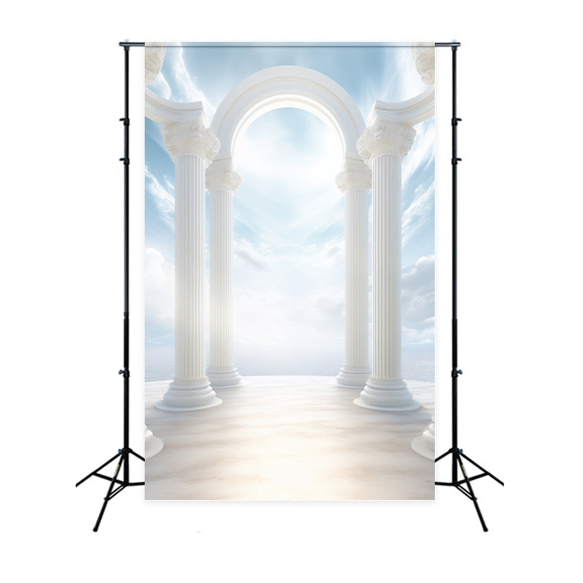 Architecture Backdrop White Archway Blue Heaven Backdrop UK BRP12-677
