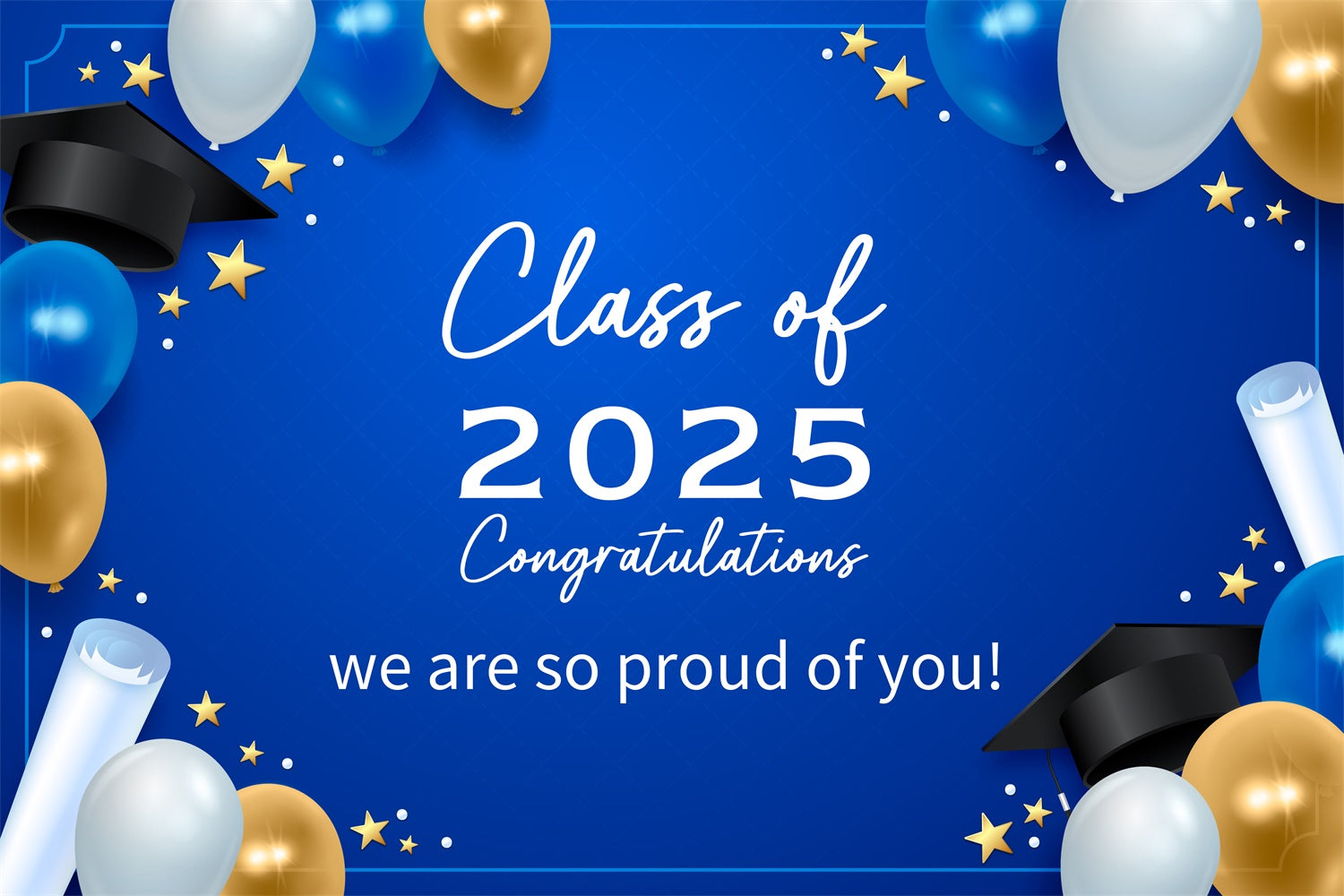 Backdrops For Graduation Festive Balloon Stars Graduation Party Backdrop UK BRP2-257